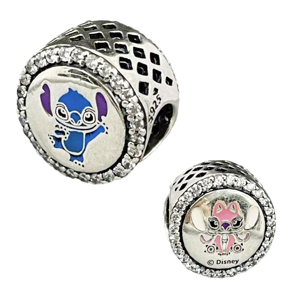 Stitch Angel Charms Silver 925 Bracelet Jewelry Dangle Fit for Women Girls