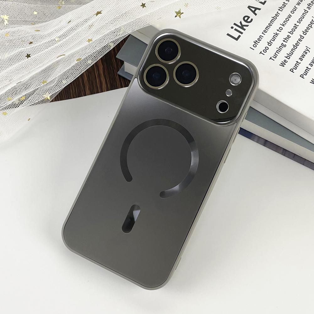Laser Matte For Magsafe Wireless Charging Phone Case For iPhone 17 16 15 14 13 Pro Max Glass Full Lens Protection Cover