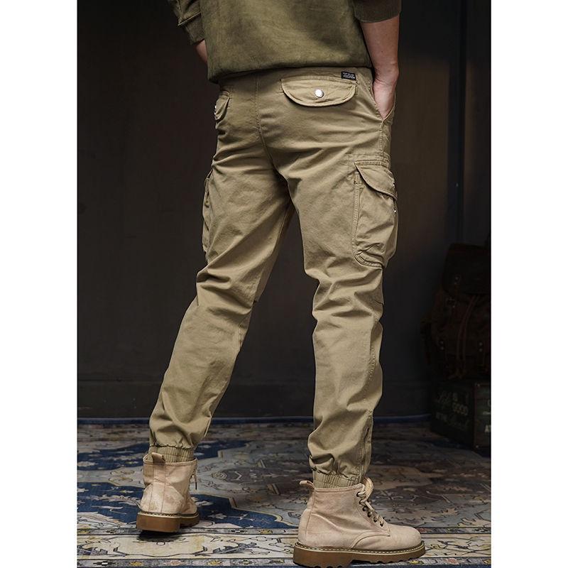 Мужские модные брюки с манжетами на резинке для активного отдыха - весна и осень, европейский/американский стиль