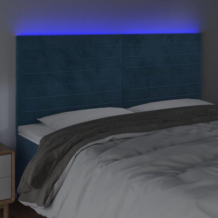 VidaXL LED Headboard Bedroom Furniture Double Bed Accessory Head of Bed Frame Interior Dark Blue 3122622