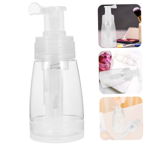 MOBUTOFU Powder Bottle with Puff, Fiber Powder Bottle, Hair Fiber Container, Baby Powder Container, Powder Puff, Transparent