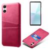 Для Sony Xperia 10 VI Чехол с кожаным покрытием PC Phone Cover Задняя крышка с двумя слотами для карт