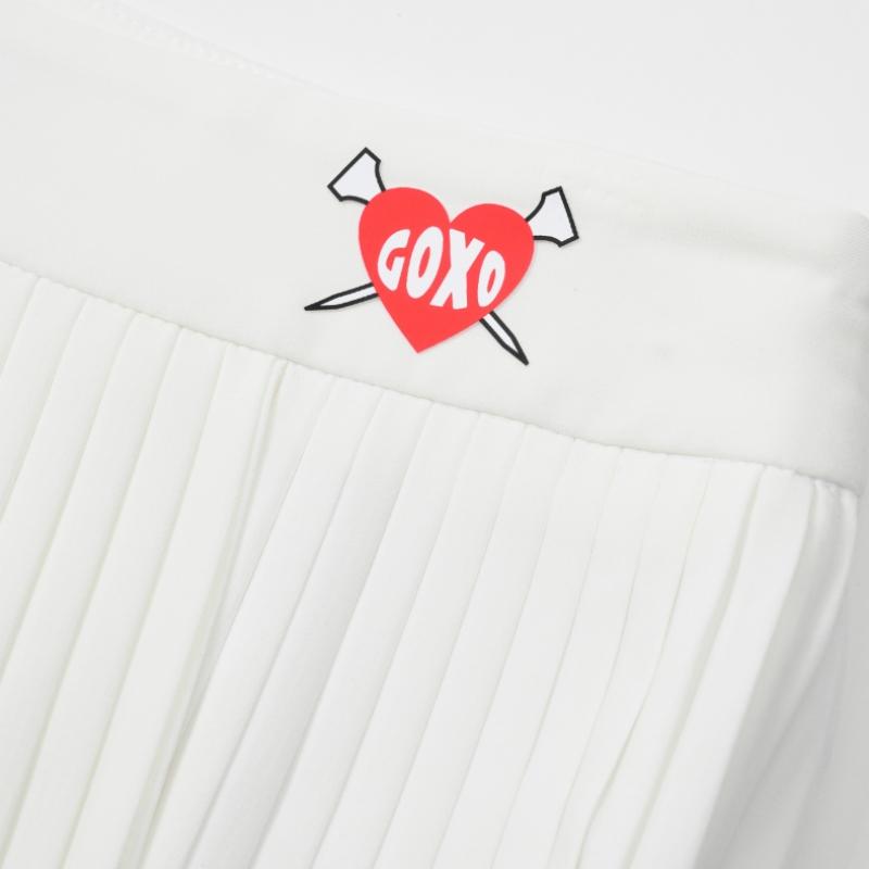 Goxo Midi Skirt Unbalance White