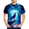 Animals Kids T-shirts O Neck Tops Polyester Casual Sportwear Comfortable Tees Tiger Wolf Short Sleeve 3d Print T Shirt