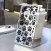 Черно-белые отпечатки лап прозрачный чехол для телефона для IPhone 14 15 16 13 12 11 17 Pro Max 12 13 Mini Мягкий чехол