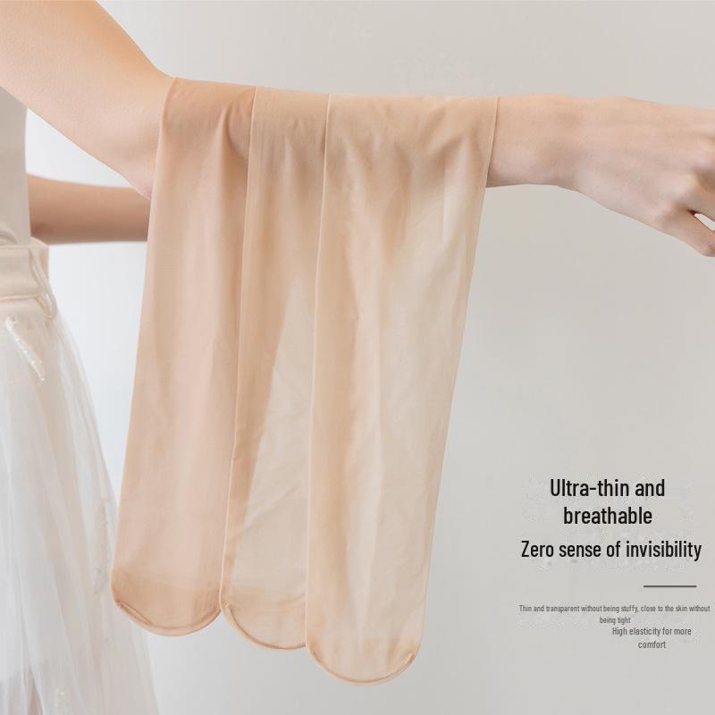 Ультратонкие невидимые черные чулки для женщин, весна/лето, телесного цвета, больших размеров