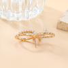 Sparkling Claw Chain Bow Tassel Earrings Women Gold Alloy Stud Drop Wedding Party Jewelry