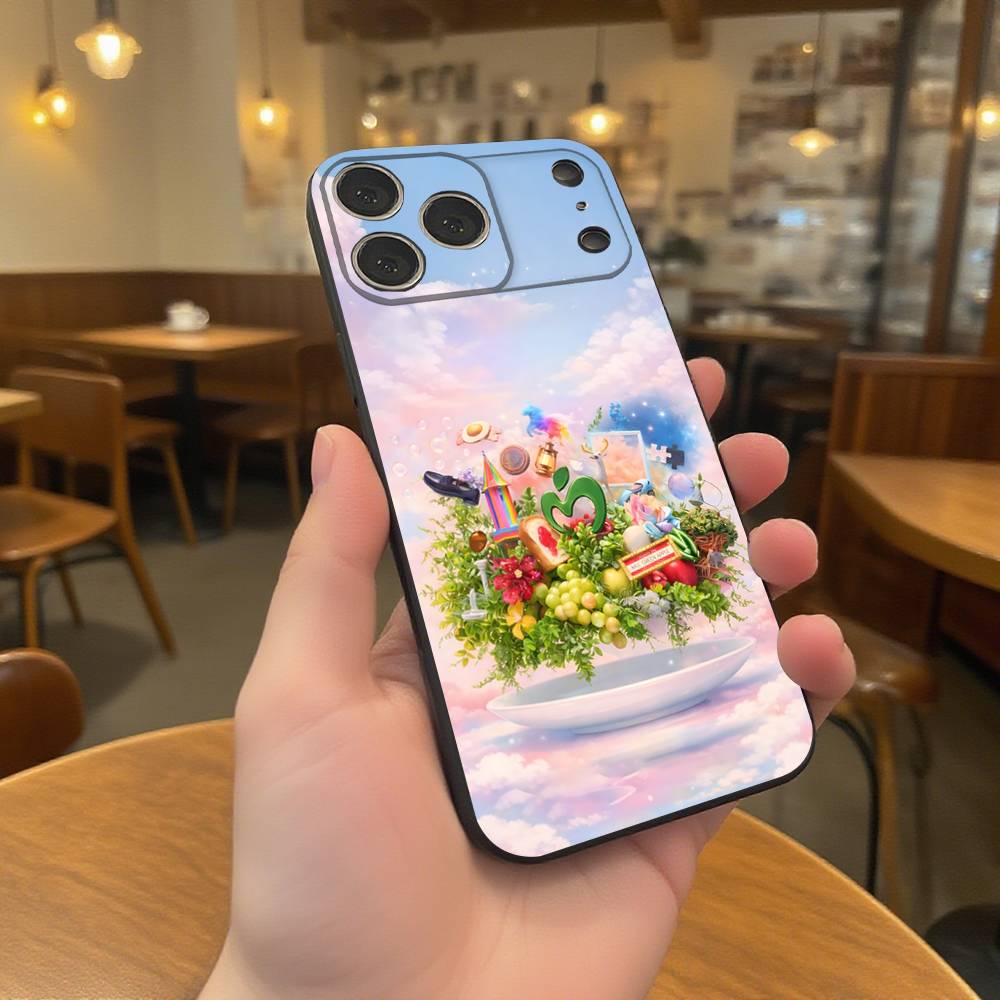 MGA M-Mrs GREEN APPLE Сиреневый Для iPhone 17,16,15,14,13,12,11,Pro,Max,Plus Черный Мягкий Чехол для Телефона