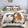 Guinea Pig Bedding Set Cute Mouse 3D Duvet Cover Animal Comforter Cover for Kids Boys Girls Teen Soft Twin Polyester Quilt Cover