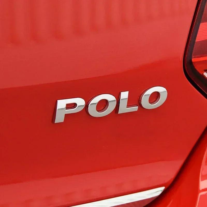 1pcs 3D ABS POLO car Letter Emblem Rear tail trunk Decals badge sticker Decal styling auto Accessories For Volkswagen VW POLO qb3