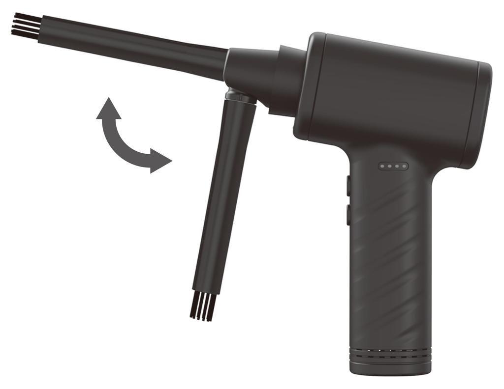 Nakabayashi Electric Air Duster, USB Rechargeable, Foldable, Black, Z4682