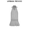 UR 2025 Women's Casual Hooded Drawstring Backless A-Line Dress