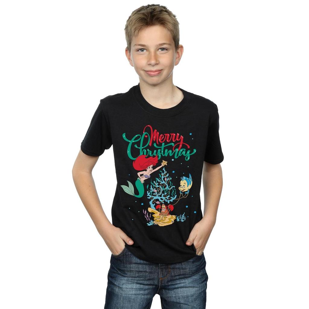Disney Boys Princess Ariel Merry Christmas T-Shirt