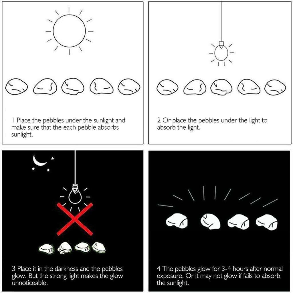 300шт светящиеся камни на открытом воздухе светящиеся декоративные камни сад двор лужайка светящаяся галька