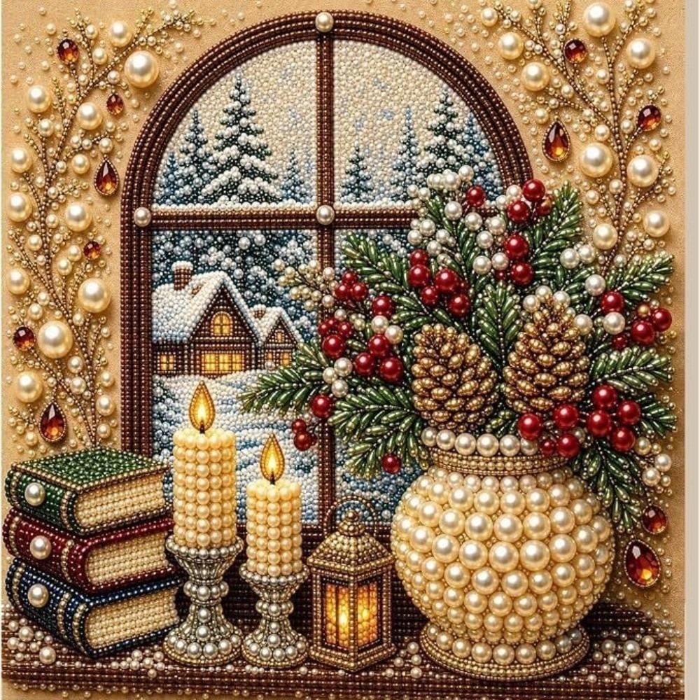 Handmade DIY Pearl Bead Art Set Gift Christmas Decor Christmas Painting Art Kit Christmas