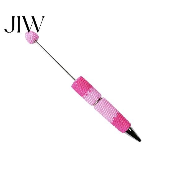 Novelty Rainbow Pens DIY Beadable Pen, Colorful Fancy Beaded Crafting Ballpoint Gift for Students, Party Favors, Creative Office Supplies Decorative