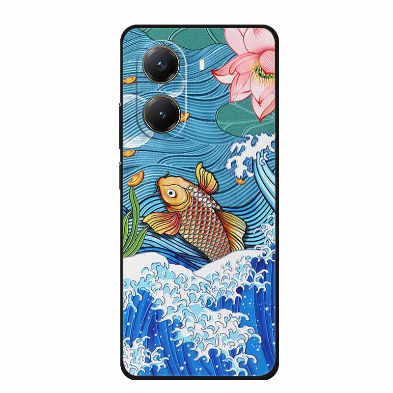 Чехол для Xiaomi POCO X7 Pro X7Pro 3D Рельефный Цветочный Черный Силиконовый Мягкий Задний Чехол-Крышка Для Redmi Turbo 4 Чехол Turbo4 Сумка
