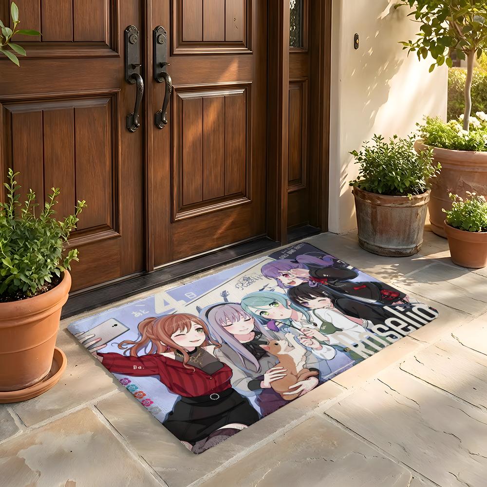Floor Mat Soft Flannel Rug Non Slip Absorbent Mat for Bathroom Bedroom Home Decor B BanG Dream Ave Mujica