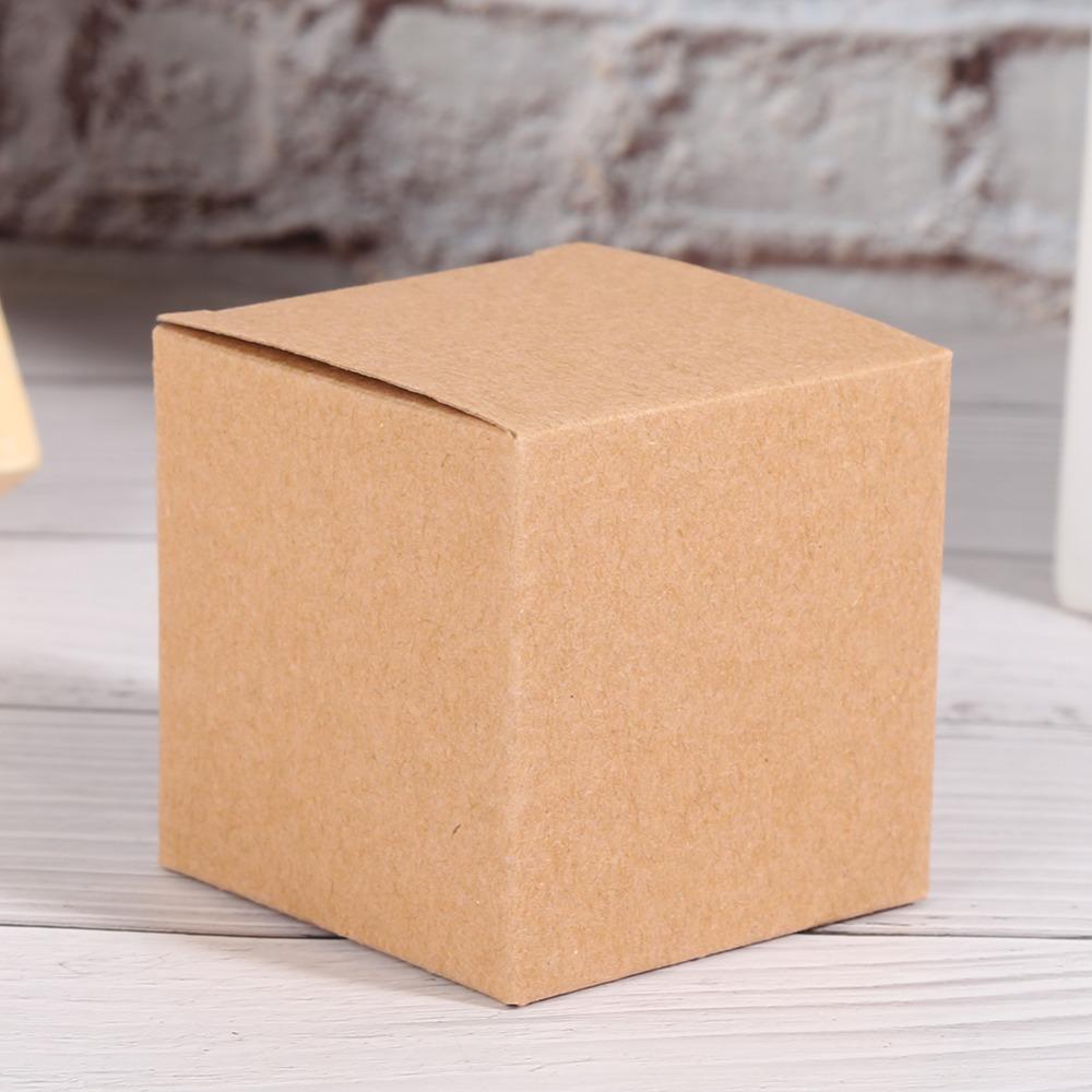 50PCS Paper Boxes With Lids Candy Box Wrapping Supplies Kraft Paper Box Wedding