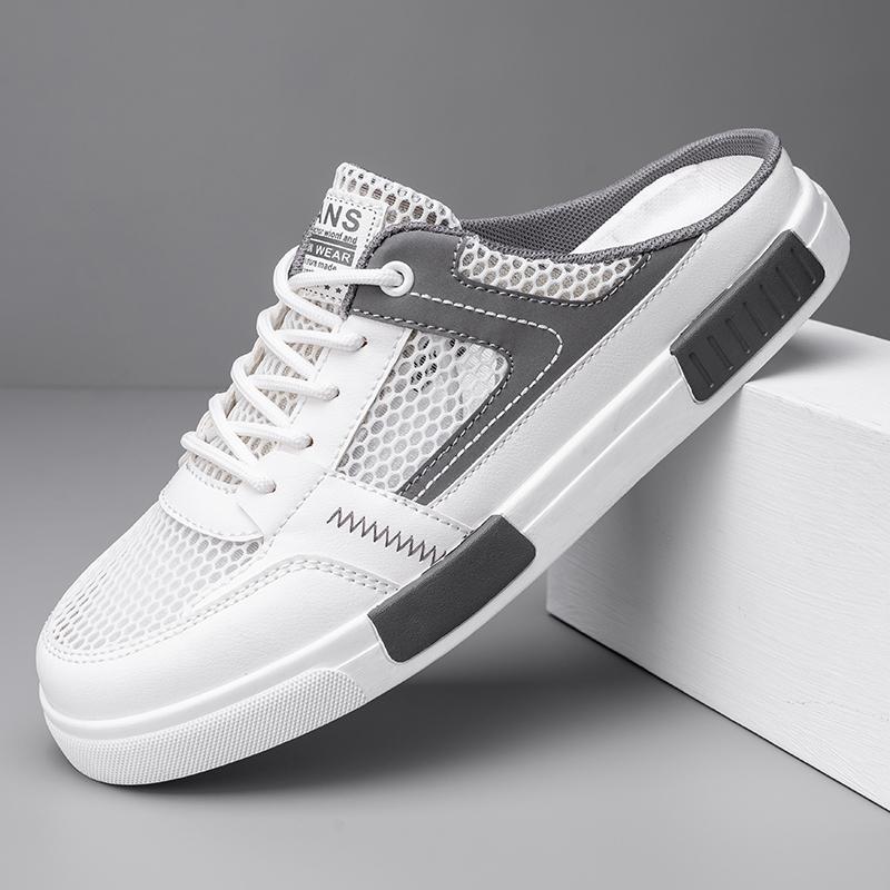 Мужские кроссовки, летние сетчатые дышащие парусиновые туфли, кроссовки, мужские сетчатые лоферы без шнуровки, мужская повседневная прогулочная обувь