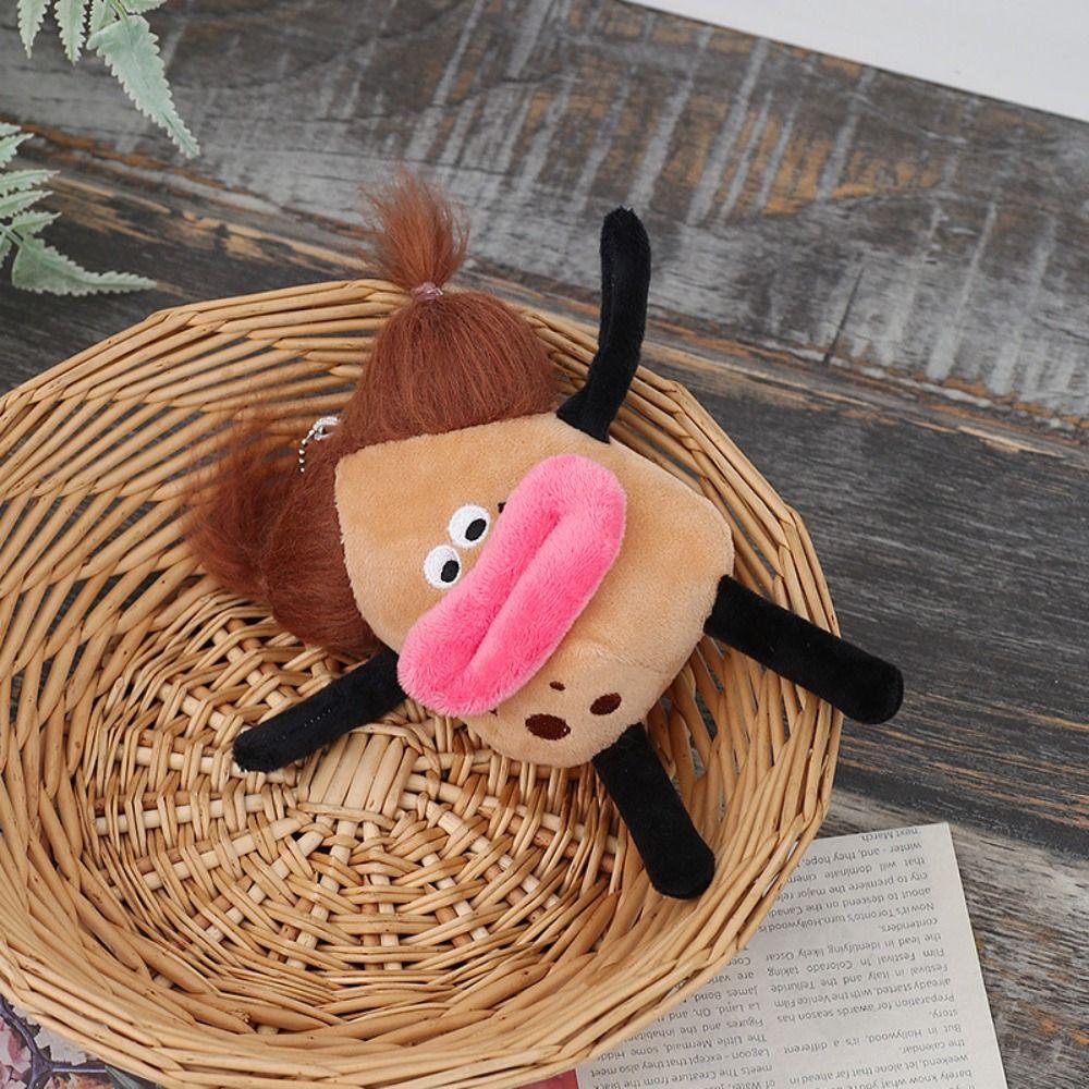 Short Plush Sausage Mouth Plush Keychain Sausage Mouth Doll Sausage Mouth Doll  Bag Pendant