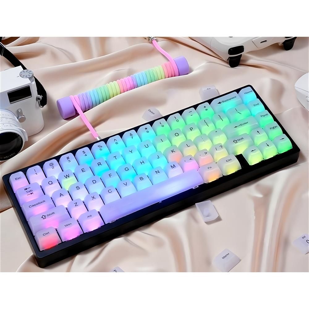115-key Fog Transparent Keycap PC Transparent Keycap MDA Suitable for MX Switch 60/84/98/108 Mechanical Keyboard Replacement Cap