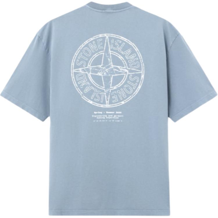 STONE ISLAND Мужская футболка с логотипом Ss26, круглый вырез, с буквой, короткий рукав, топ L1S152100001S0285-V0024