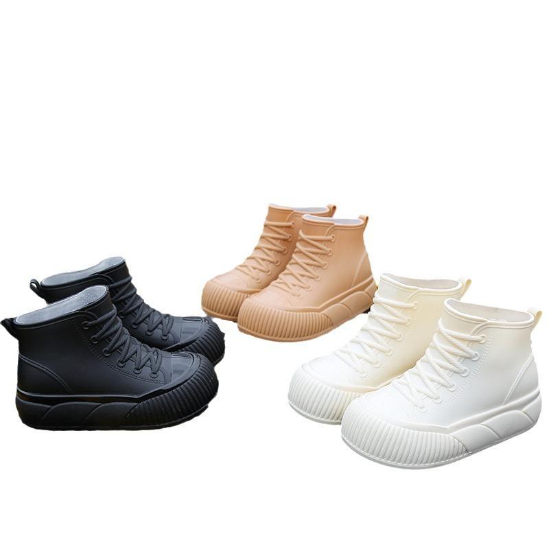 New women's rain boots short non-slip water shoes waterproof rain shoes fashionable casual foot rubber shoes