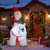Inflatable Christmas Santa Claus on polar bear 200 cm, 5 LED lights, indoor and outdoor Christmas decoration, white