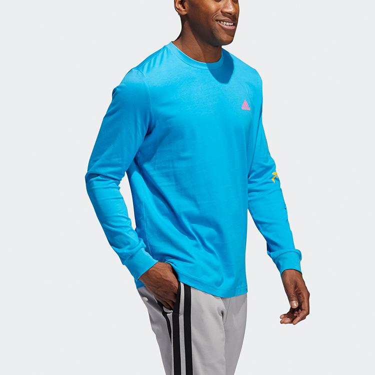 adidas Толстовки Мужские Бирюзовые С Круглым Вырезом Умеренные Обычные GR1284