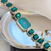 Small Sugar Cube, Big Gemstone, Color Emerald, Niche High-end Light Luxury Fashion Bracelet Watch, Women's Square Watch