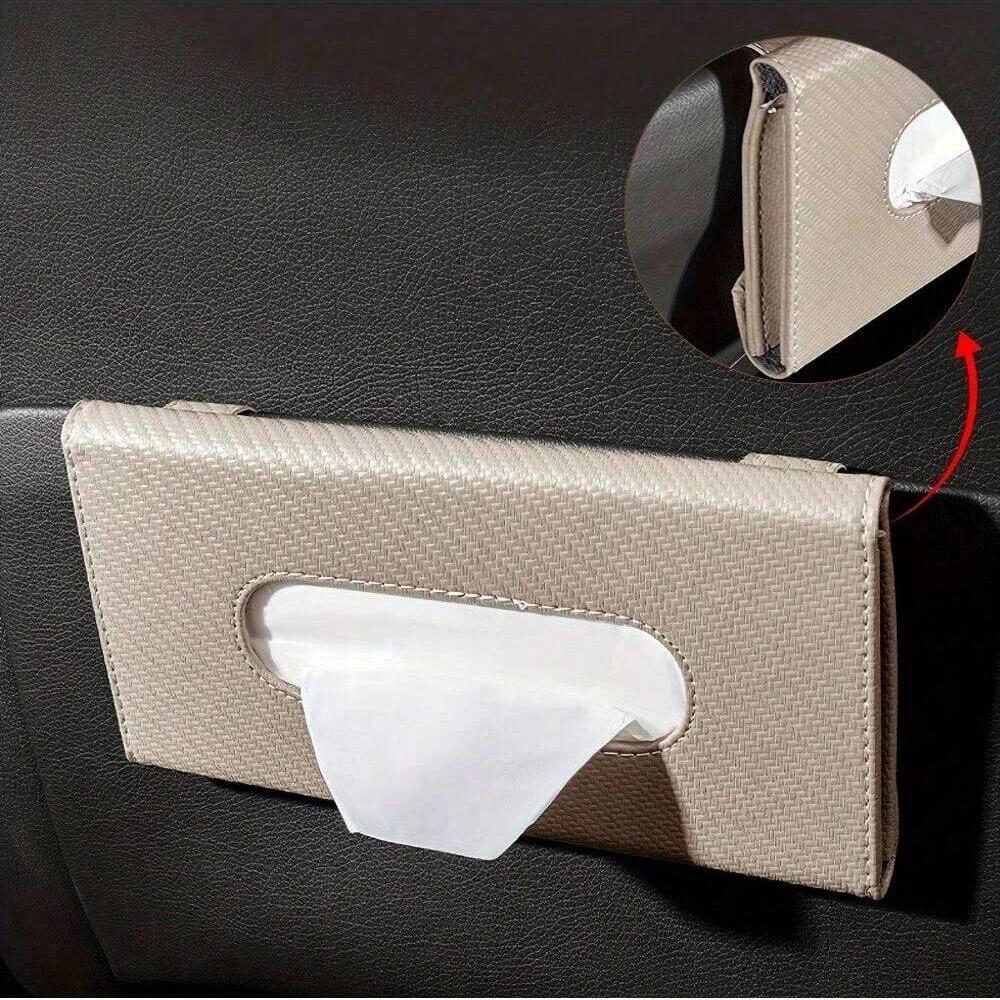 Car Tissue Holder, Car Sun Visor Napkin Case, Multifunctional PU Leather Back Seat Tissue Box Tissue Bag For All Models