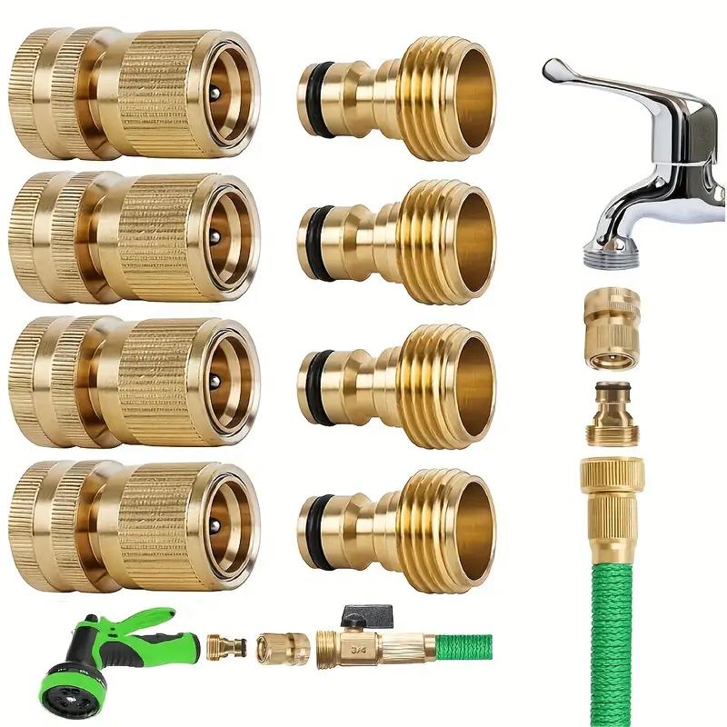 1Sets Garden Hose Quick Connect Water Hose Fitting 3/4 Inches Brass Female And Male Connector