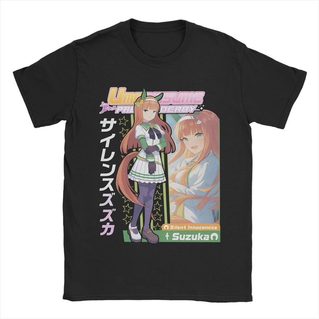 Umamsusme Pretty Derby Anime T-Shirt Men  Vintage Cotton Tee Shirt Crew Neck Short Sleeve T Shirt New Arrival Clothing