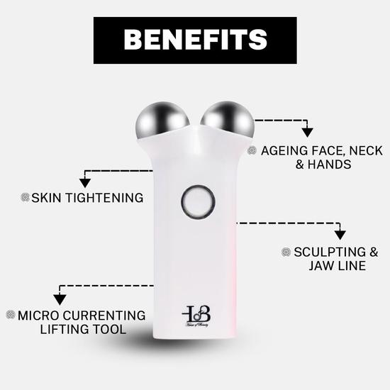 HOUSE OF BEAUTY Face Lift Pro Микротоковой массажер для лица и коллагеновая сыворотка для осветления тона - (Комбинированный набор из 2 штук)