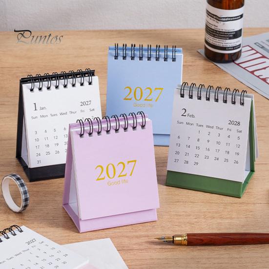 Маленький ежедневник-планировщик на 2027-2028 годы, мини-календарь-планнер на стол, 18 месяцев, с января. Милые канцелярские принадлежности на 2027 год до июня.