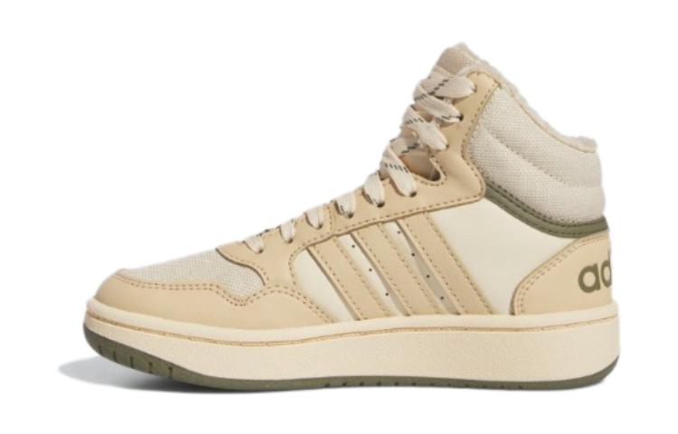adidas Кроссовки Hoops 3.0 Mid Устойчивые к истиранию Устойчивые к истиранию Средняя высота Детские скейтбордические кроссовки Хаки Детские IF7738