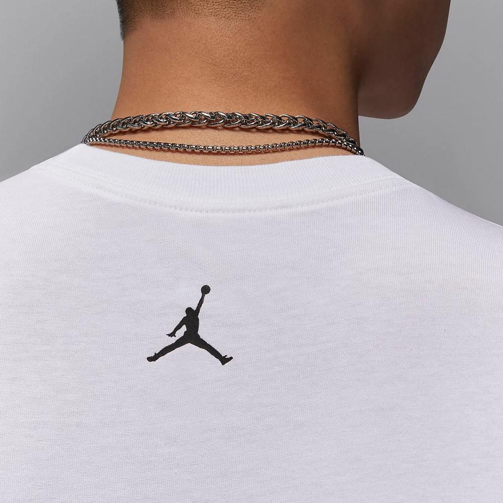 Jordan Спортивная футболка с коротким рукавом и логотипом Dri-FIT, цветочная графика, для активного отдыха, мужская, белая, FZ1929100