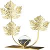 Holiday Spring Festival Figure Home Decor Wrought Iron Leaves Statue Metal Crystal Ball Sculpture Decorative Modern Home Decor Maple Leaf
