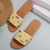 2024 Новая женская обувь Летние пляжные тапочки Женские тапочки без застежек Туфли с квадратным носком в тон Женские тапочки на плоской подошве