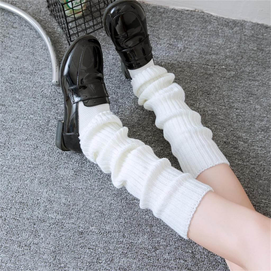 LIKENNY Thick Loose Leg Uniform Accessories for High School School Cold Weather Leg Covers for Girls and Women Socks, 40cm, Warmers, Students, Gals,