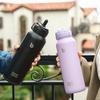 БУТЫЛКА БУТЫЛКА Бутылка для воды, 1,2 литра, Большая вместимость, Нержавеющая сталь, Герметичная, Двусторонняя крышка, Подходит для девочек, мальчиков и взрослых, 1,2 л, с соломинкой