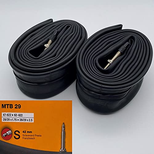 Set of two Continental S42 MTB Tubes, 29mm Presta, 42mm, in simplified packaging.