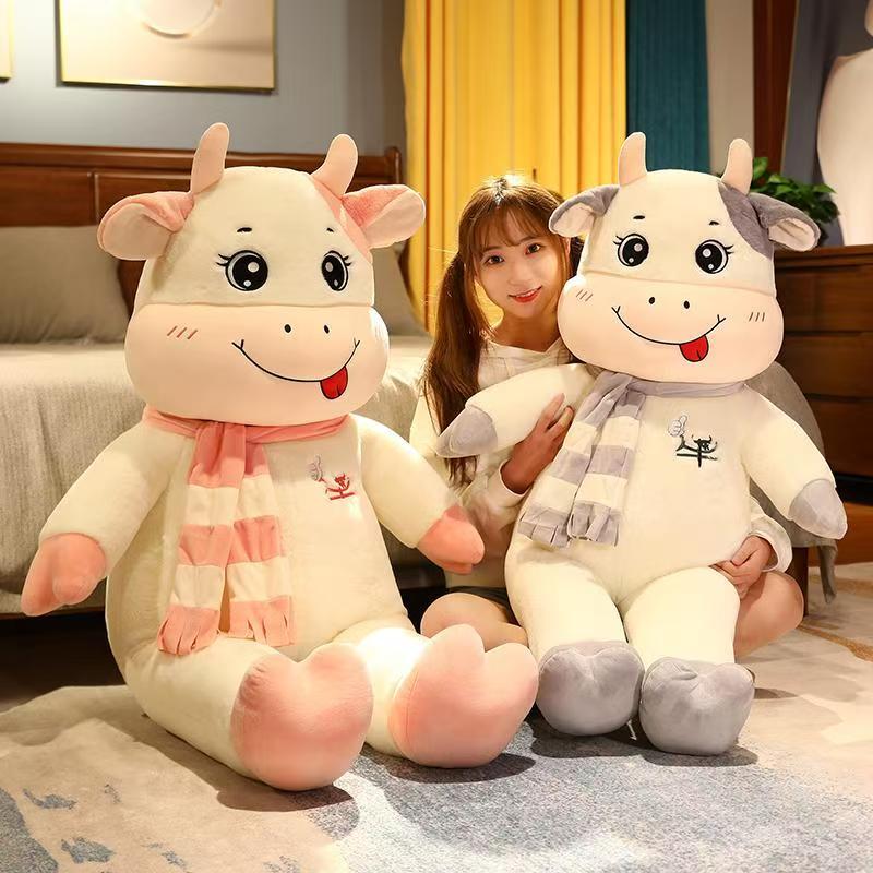 Игрушки Милая Кукла-Корова Маленькая Плюшевая Игрушка Корова Кукла-Корова из Китайского Зодиака Тканевая Кукла Новогодний Подарок Подарок на День Рождения Девочки