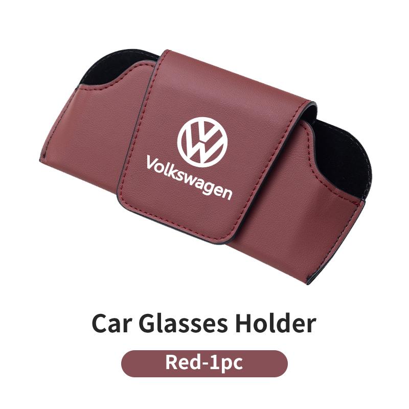 Car Visor Glasses Holder Leather Magnetic Sunglasses Storage Box Accessories For Volkswagen VW Jetta Golf Beetle EOS GTI MK2 MK4NO8