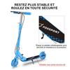 Trottinette Enfant - FOXSPORT - Pliable - 2 Roues Clignotantes - Frein à Main - Guidon Ajustable de 3 Niveaux - Charge 100 kg - Noir