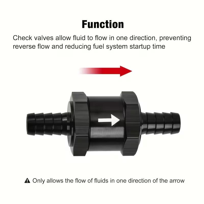 2PCS High Quality Aluminum Alloy 4 6 8 10 12 14mm Fuel Non Return Inline One Way Check Valve For Fuel Line Oil Petrol Diesel Gas