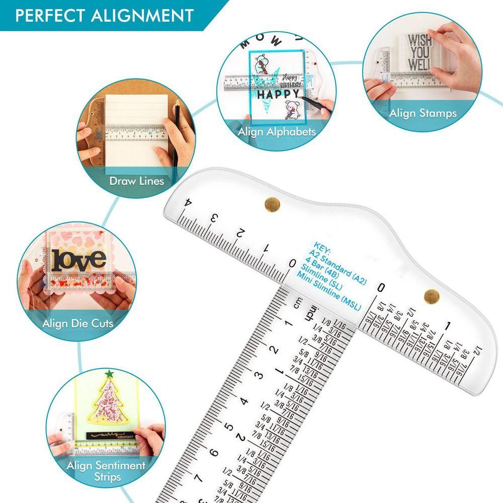 Clear Easy Reference While Crafting Graduated T-Ruler Inch Metric T-Square 6" T-Square Ruler