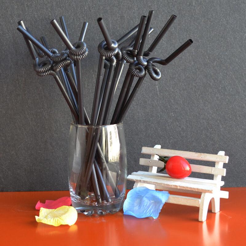 Colorful Artistic Bendy Disposable Plastic Straws