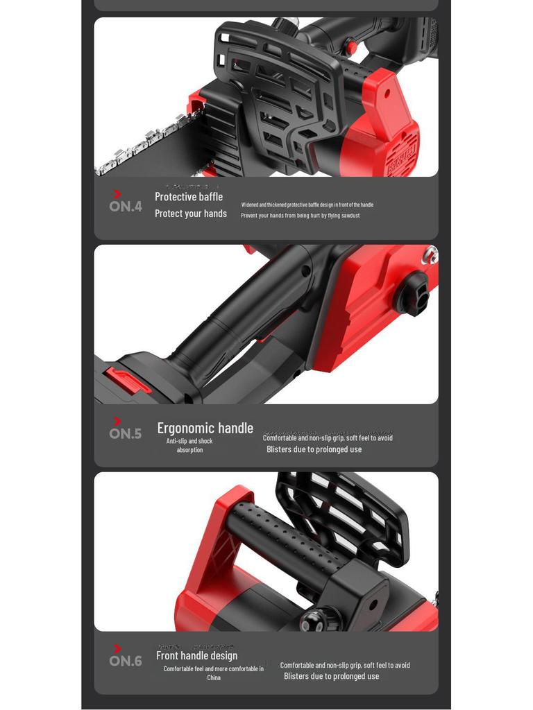 Аккумуляторная цепная пила Hengpeng 12" с литиевой батареей — мощная ручная электрическая пила для использования на открытом воздухе